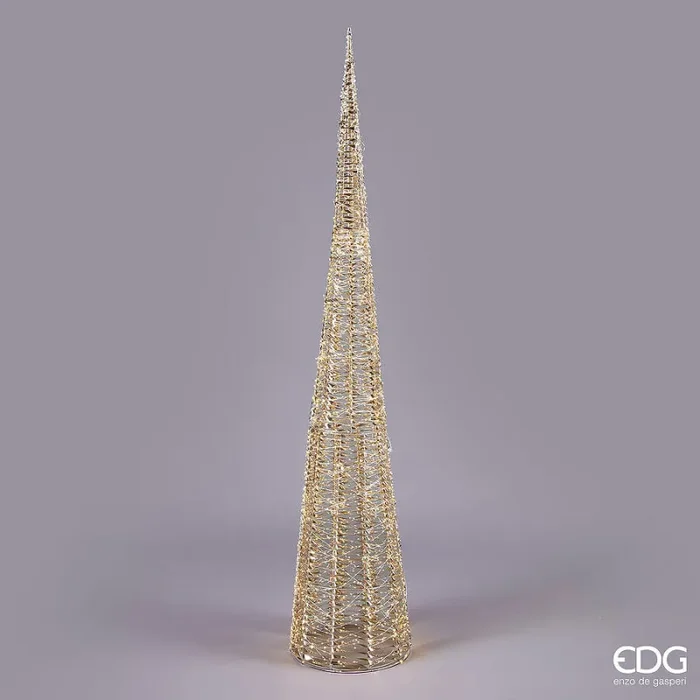 EDG Enzo De Gasperi Albero di Natale Led Stripes Cono 3200 MicroLed H 280 Cm D 45 Cm Gold