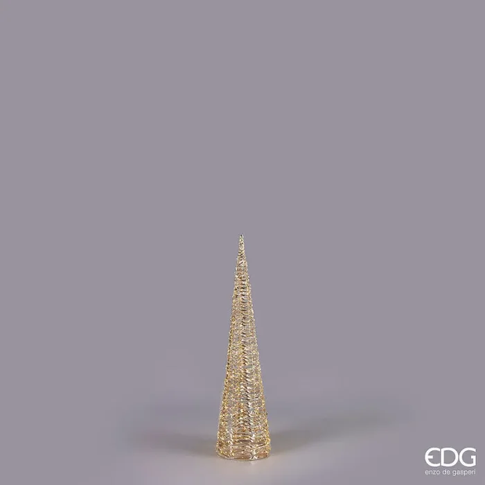 EDG Enzo De Gasperi Albero di Natale Led Stripes Cono 720 MicroLed H 120 Cm D 30 Cm Gold Moda