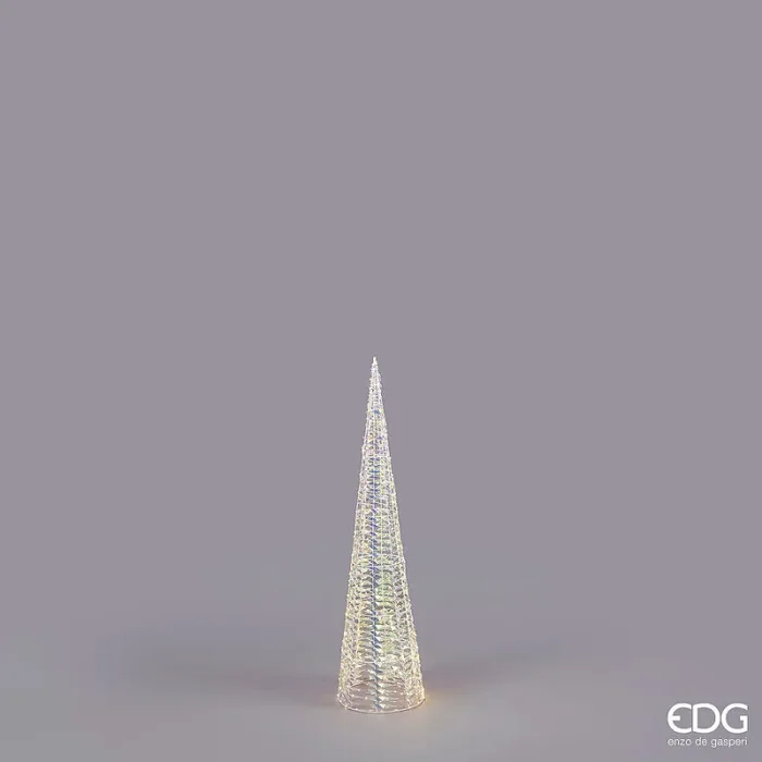 EDG Enzo De Gasperi Albero di Natale Led Stripes Cono 720 MicroLed H 120 Cm D 30 Cm Natural Fornitura