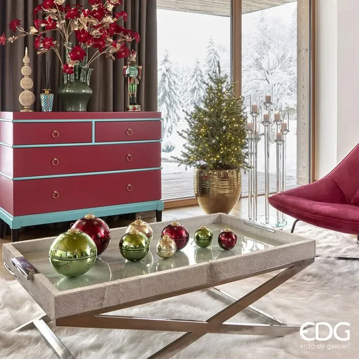 EDG Enzo De Gasperi Albero di Natale Pino Argentato H 90 cm D 85 Cm con 240 Led - immagine 2