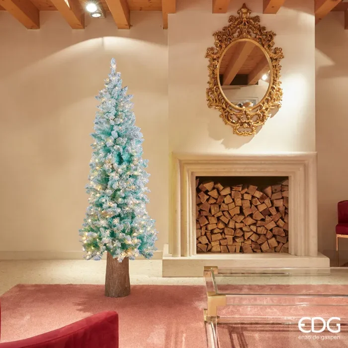 EDG Enzo De Gasperi Albero di Natale Pino Candy Innevato con 360 Led H 180 Cm D 71 Cm Tiffany – OFFERTA ULTIMO PEZZO
