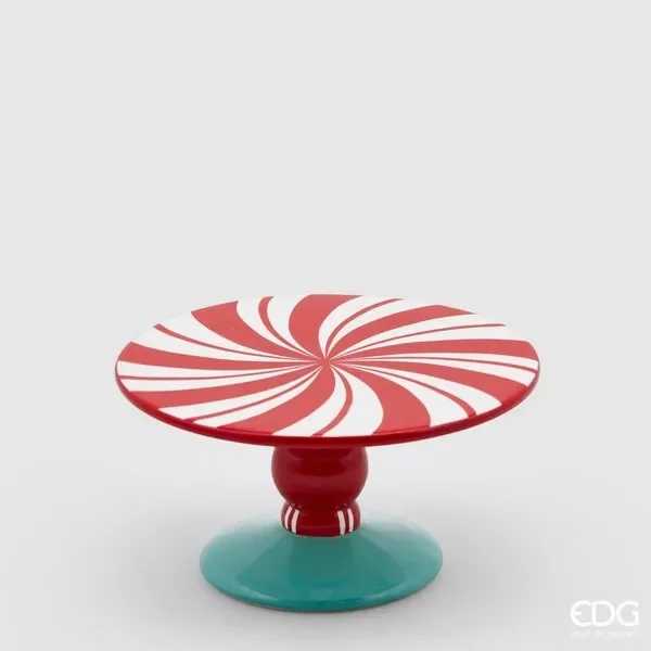 EDG Enzo De Gasperi Alzata di Natale Candycane H 11 Cm D 21 Cm White Red Online