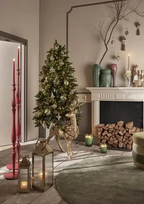 EDG Enzo De Gasperi Base per Albero Natale Cervo per Pino H 102 Cm L 81 Cm P 38 Cm Oro - immagine 3