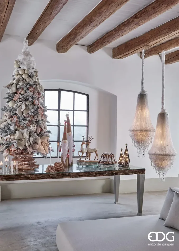 EDG Enzo De Gasperi Base per Albero Natale Pino Biscotto Marzapane H 40 Cm D 44 Cm Hazelnut - immagine 2