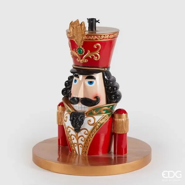 EDG Enzo De Gasperi Base per Albero Natale Soldatino per Pino H 66 Cm D 60 Cm Rosso Oro