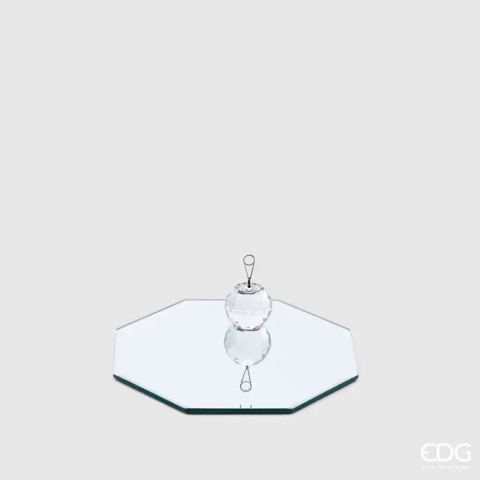 EDG Enzo De Gasperi Base Specchio Ottagonale D 20 Cm Vetro Silver In saldo