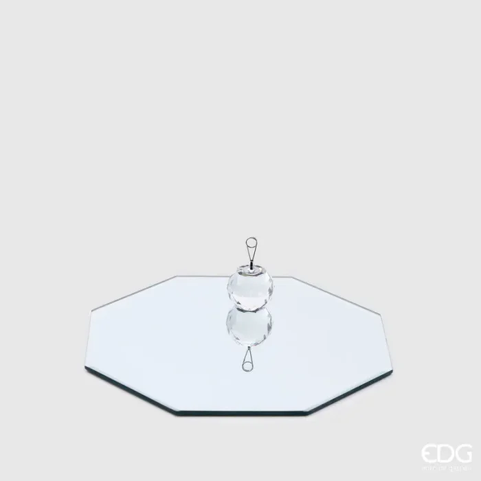 EDG Enzo De Gasperi Base Specchio Ottagonale D 25 Cm Vetro Silver