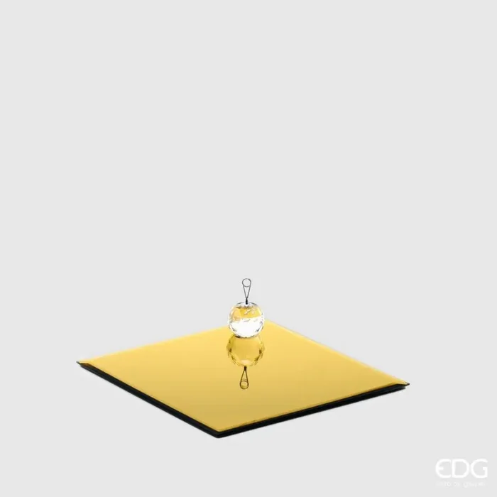 EDG Enzo De Gasperi Base Specchio Quadrato 25 x 25 Cm Gold Vetro