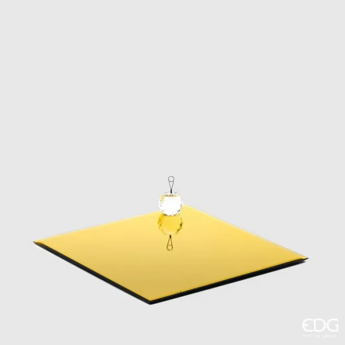 EDG Enzo De Gasperi Base Specchio Quadrato 30 x 30 Cm Gold Vetro
