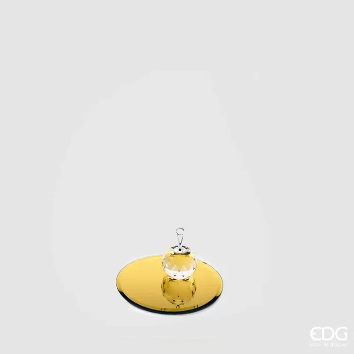 EDG Enzo De Gasperi Base Specchio Rotondo D 12 Cm Gold Vetro