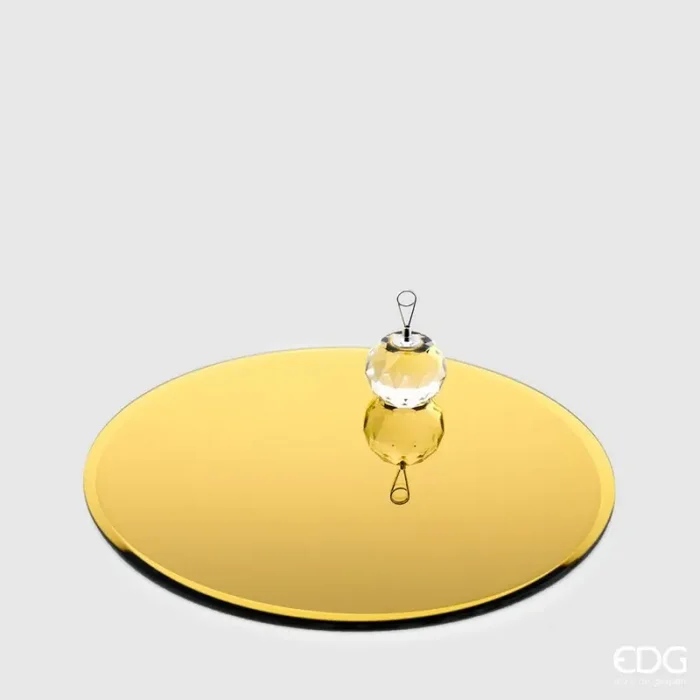 EDG Enzo De Gasperi Base Specchio Rotondo D 25 Cm Gold Vetro