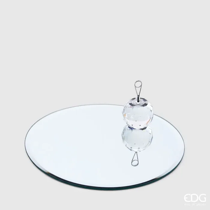 EDG Enzo De Gasperi Base Specchio Rotondo D 25 Cm Silver Vetro