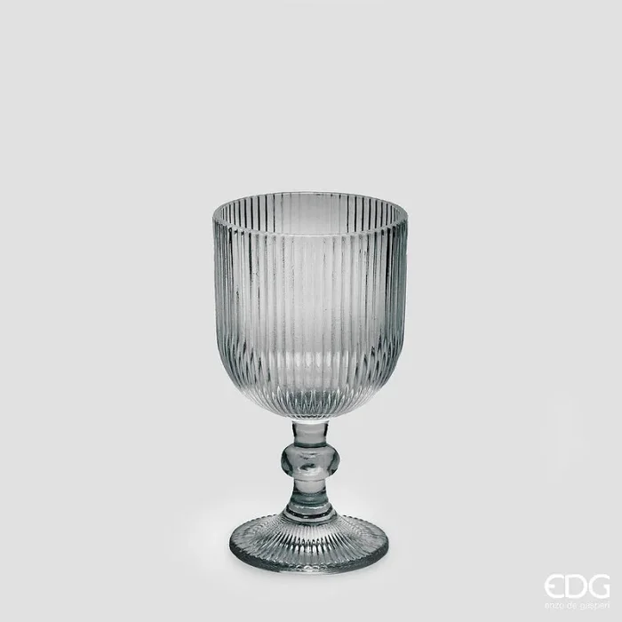 EDG Enzo De Gasperi Bicchiere Righe Calice H 14 Cm D 8 Cm Colore Grigio 6 Pz In saldo