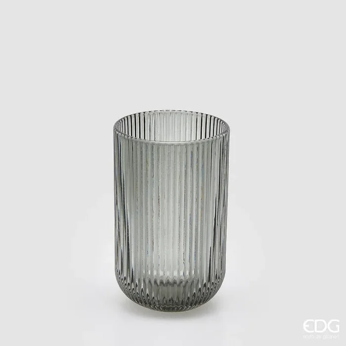EDG Enzo De Gasperi Bicchiere Righe Tumbler H 12 Cm D 8 Cm 4 Pz Grey
