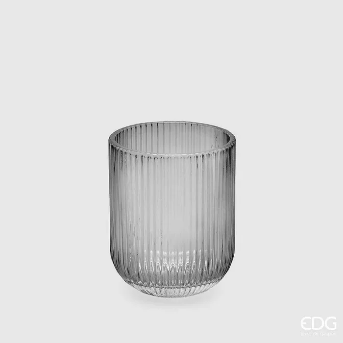 EDG Enzo De Gasperi Bicchiere Righe Tumbler H 9 Cm D 7 Cm 4 Pz Grey Vendita online