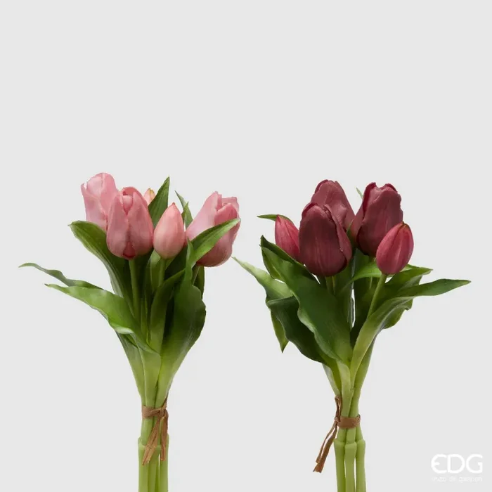 EDG Enzo De Gasperi Bouquet 5 Tulipani Olis Ass. H 28 Cm Mauve 1 Pz Saldi