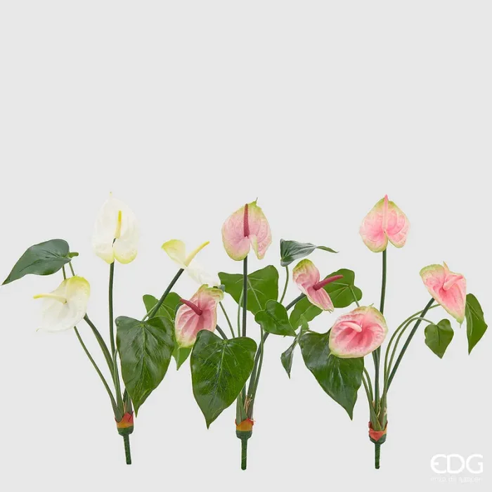 EDG Enzo De Gasperi Bouquet Anturium Artificiale 3 Rami H 45 Cm Ass. Multicolor 1 Pz