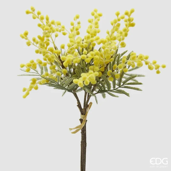 EDG Enzo De Gasperi Bouquet Mimosa Artificiale 3 Rami con Foglie H 39 Cm Yellow Online
