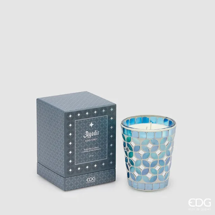 EDG Enzo De Gasperi Candela Agadir con Profumo 360 Gr H 12 Cm D 10,5 Cm Foresta Nera