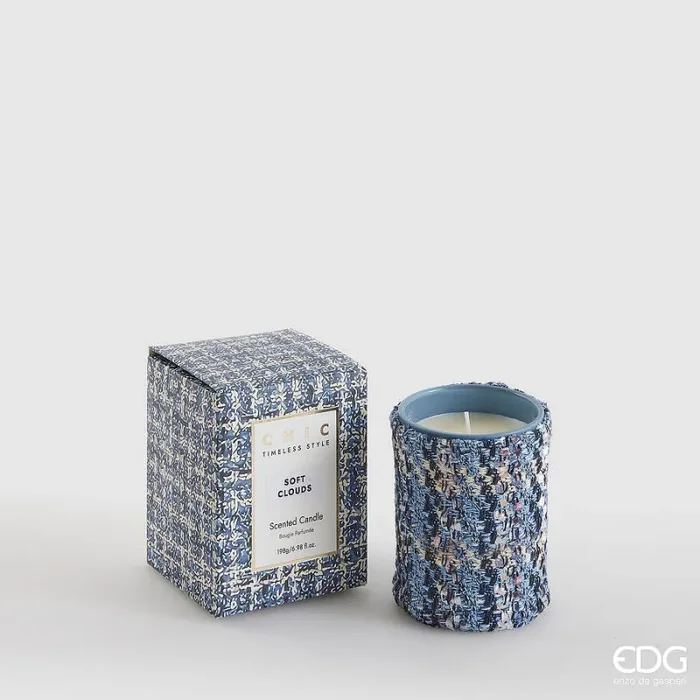 EDG Enzo De Gasperi Candela Boucle con Profumo H 9,5 Cm Soft Clouds Scatola Regalo