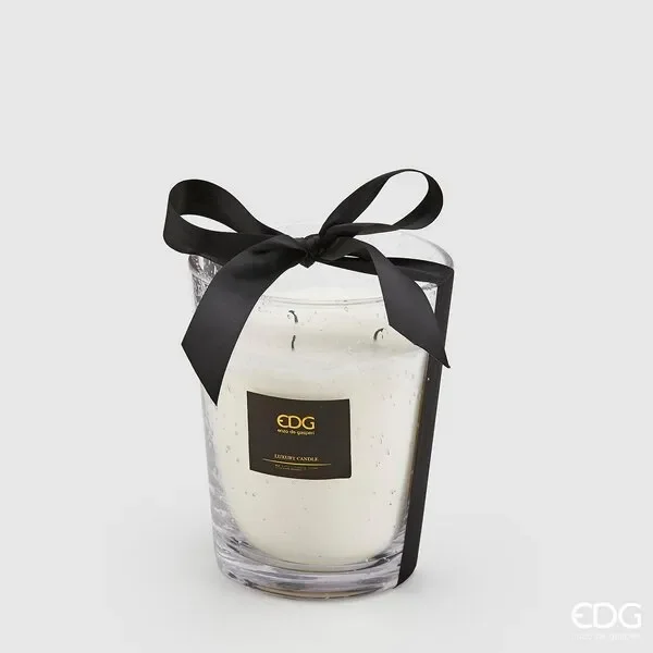 EDG Enzo De Gasperi Candela con Bolle H 16 Cm D 13 Cm Vetro Cotton Fornitura
