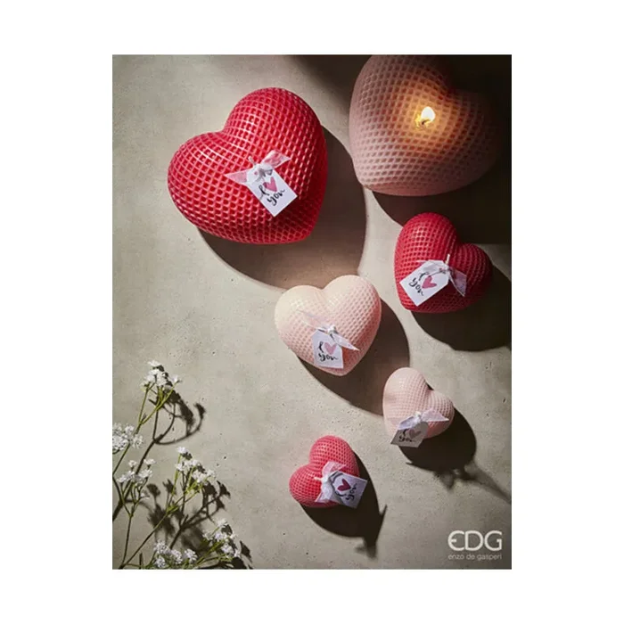 EDG Enzo De Gasperi Candela Cuore Rosa L 10 cm - immagine 2