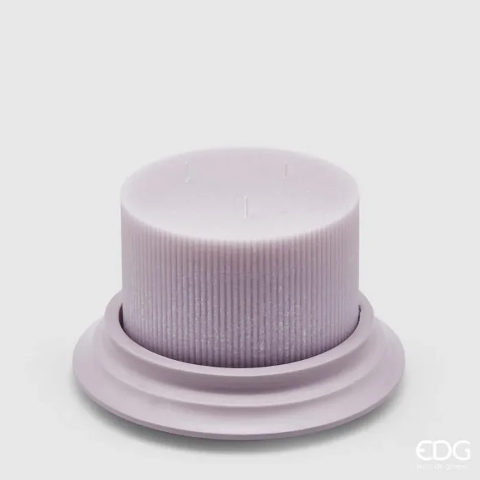 EDG Enzo De Gasperi Candela Dorica con Piatto H 10 Cm D 15 Cm Lavender