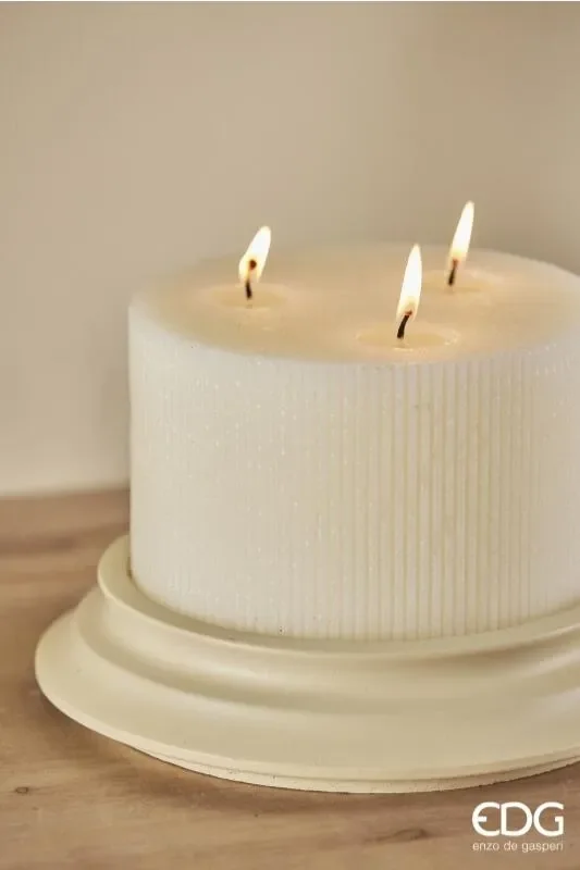 EDG Enzo De Gasperi Candela Dorica con Piatto H 10 Cm D 15 Cm Lavender - immagine 3