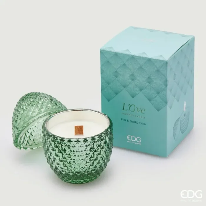 EDG Enzo De Gasperi Candela L’Ove a Forma di Uovo Con Profumo H 12 Cm D 8 Cm Fig & Gardenia