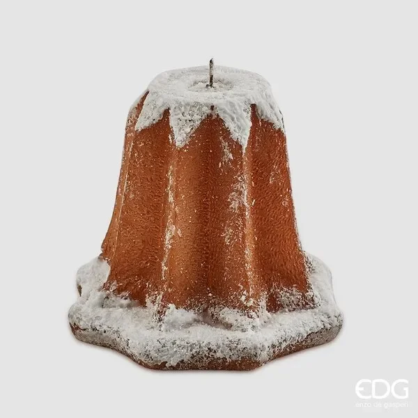 EDG Enzo De Gasperi Candela Natale Pandoro H 17 Cm D 15 Cm Camel
