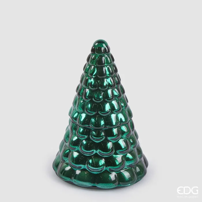 EDG Enzo De Gasperi Candela Natale Pino con Profumo Vaso H 19 Cm D 12 Cm Fico Gelsomino