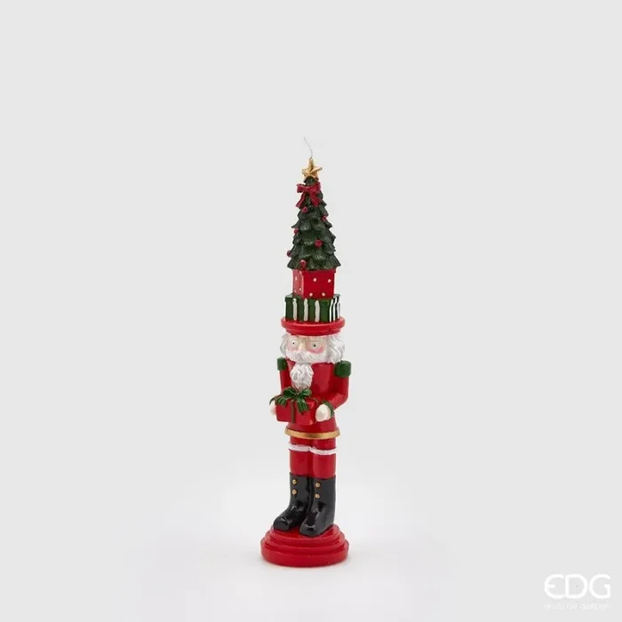 EDG Enzo De Gasperi Candela Natale Soldatino H 26 Cm Verde Rosso