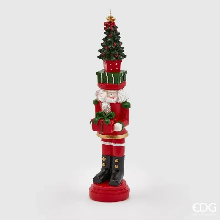 EDG Enzo De Gasperi Candela Natale Soldatino H 33 Cm Verde Rosso