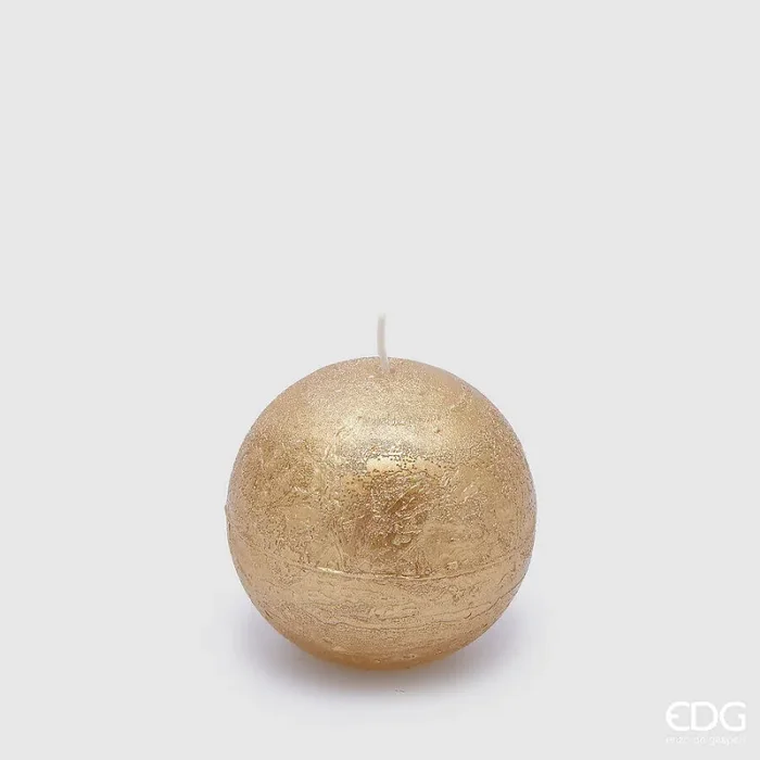 EDG Enzo De Gasperi Candela Sfera Rustic D 8 Cm Light Gold