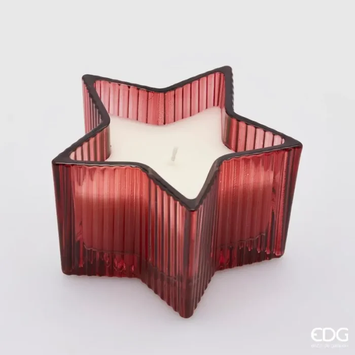 EDG Enzo De Gasperi Candela Stella H 8 Cm D 13,5 Cm Berry Fruit Polybag Regalo
