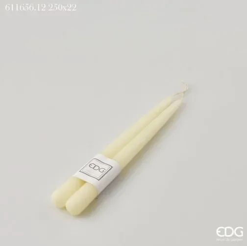 EDG Enzo De Gasperi Candela Stelo Liscio 250 x 22 Mm 2 Pz Ivory