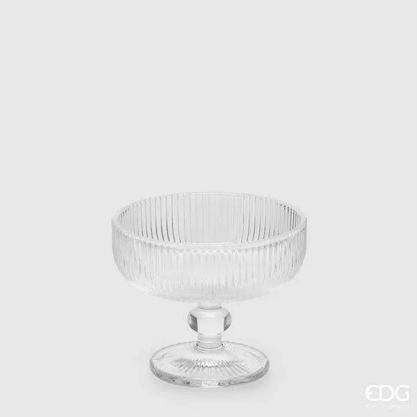 EDG Enzo De Gasperi Coppa Righe H 10 Cm D 12 Cm Vetro 4 PZ