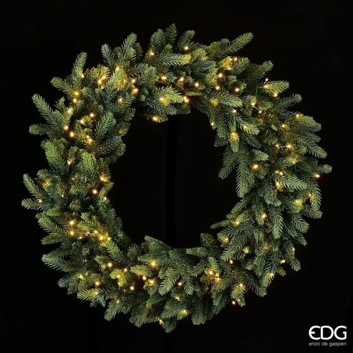 EDG Enzo De Gasperi Corona Natale Luxury con 150 Led H 80 Cm 570 Tips