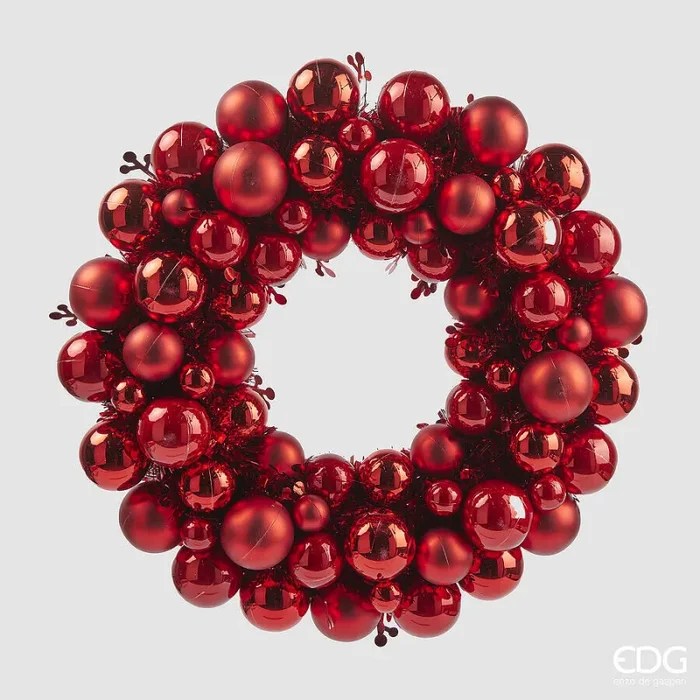 EDG Enzo De Gasperi Corona Natale Pallemix X67 D 39 Cm Red Saldi