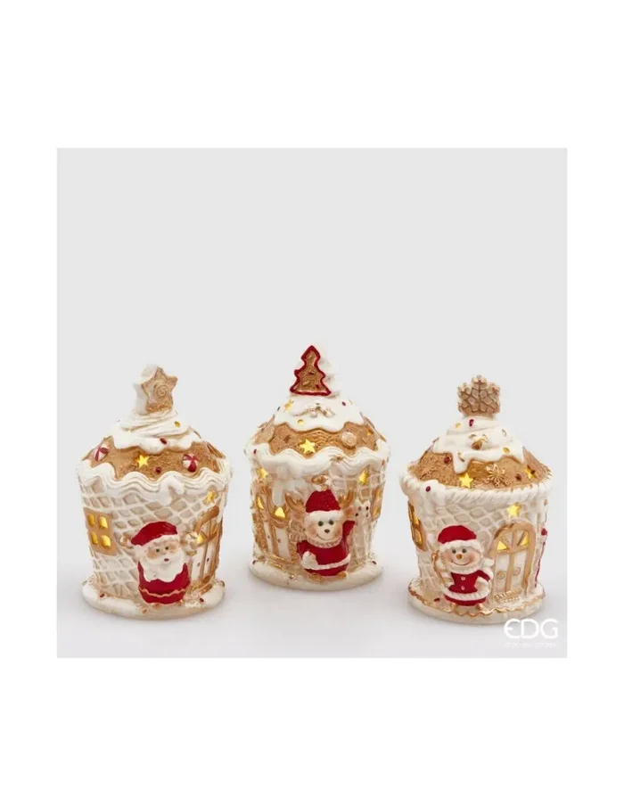 EDG Enzo De Gasperi Decorazione di Natale Coppa Gelato XMas H 13 Cm con Led Multicolor 1 Pz