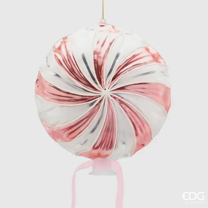 EDG Enzo De Gasperi Decorazione Natale Candy Girella Vetro D 17 Cm Pink