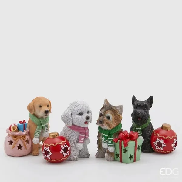 EDG Enzo De Gasperi Decorazione Natale Cane XMas con Decori H 10 Cm Ass. Multicolor 1 Pz - immagine 2