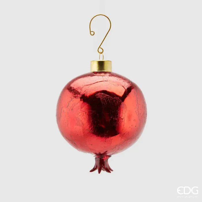 EDG Enzo De Gasperi Decorazione Natale Melograno Vetro D 10 Cm Red 1 Pz