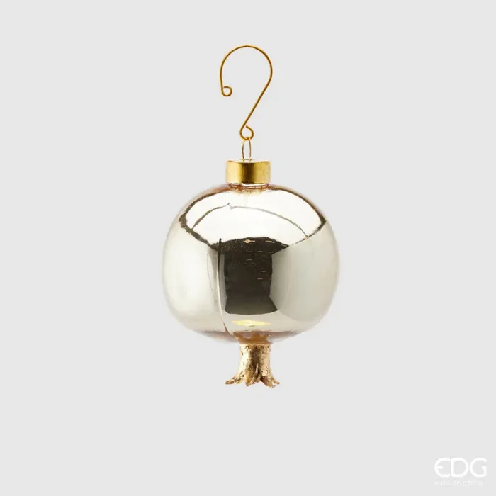 EDG Enzo De Gasperi Decorazione Natale Melograno Vetro D 8 Cm Gold 1 Pz