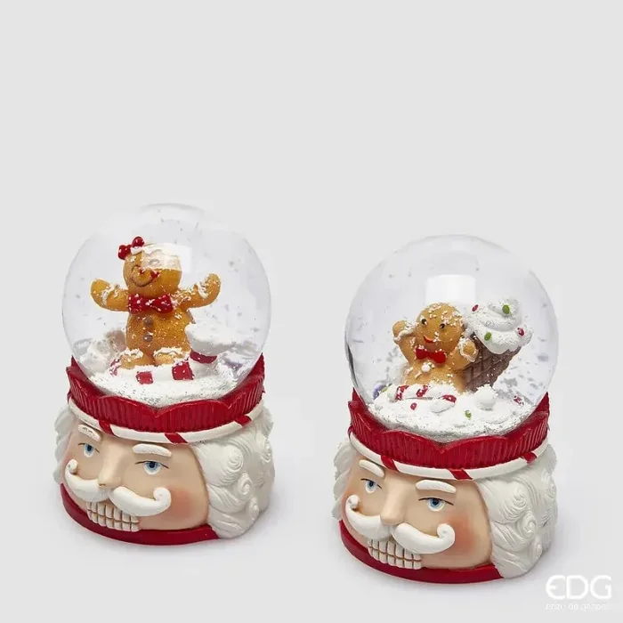 EDG Enzo De Gasperi Decoro di Natale Sfera Acqua Biscotto Marzapane H 10 Cm D 6,5 Cm Ass. Hazelnut 1 Pz Saldi