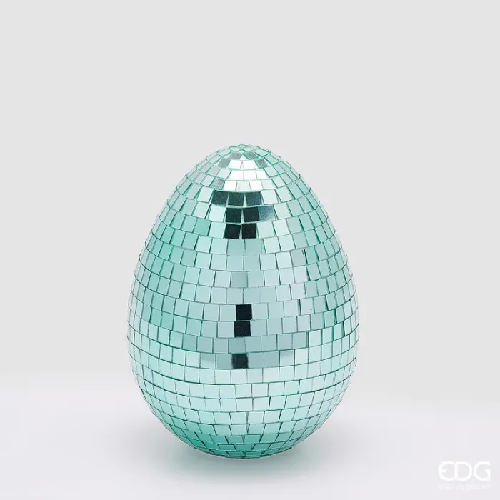 EDG Enzo De Gasperi Decoro Mirror Uovo H 20 Cm D 15 Cm Aqua