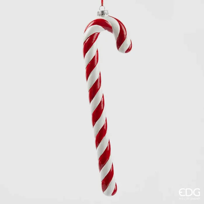 EDG Enzo De Gasperi Decoro Natale Candycane da Appendere H 39 Cm White Red Vendita online