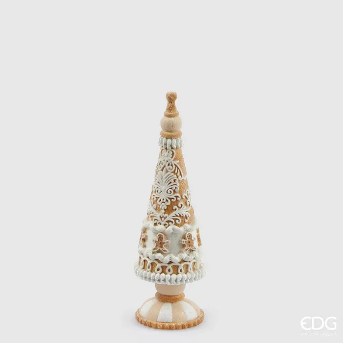 EDG Enzo De Gasperi Decoro Natale Cono Marzapane H 29 Cm D 9 Cm Hazelnut