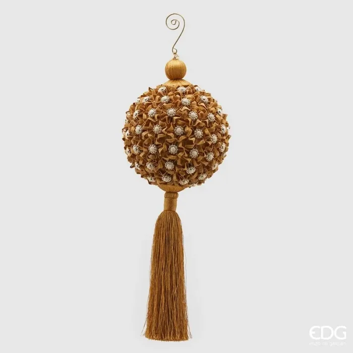 EDG Enzo De Gasperi Decoro Natale Nappa Flowery H 36 Cm D 12 Cm Gold