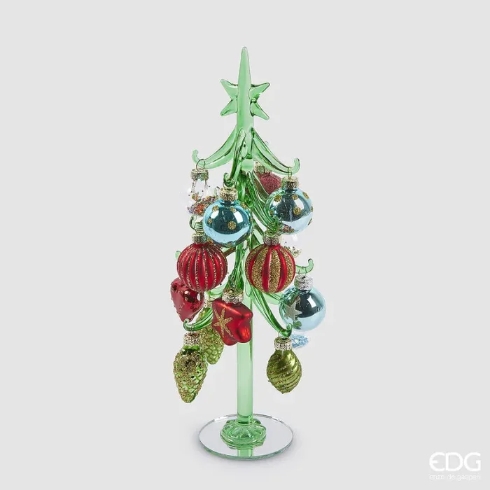 EDG Enzo De Gasperi Decoro Natale Pino Decori X 12 H 26 Cm D 6 Cm Multicolor